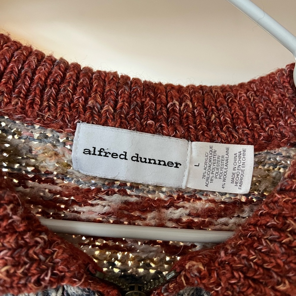 Alfred Dunner Zip Up Knit Sweater - Picture 2 of 2